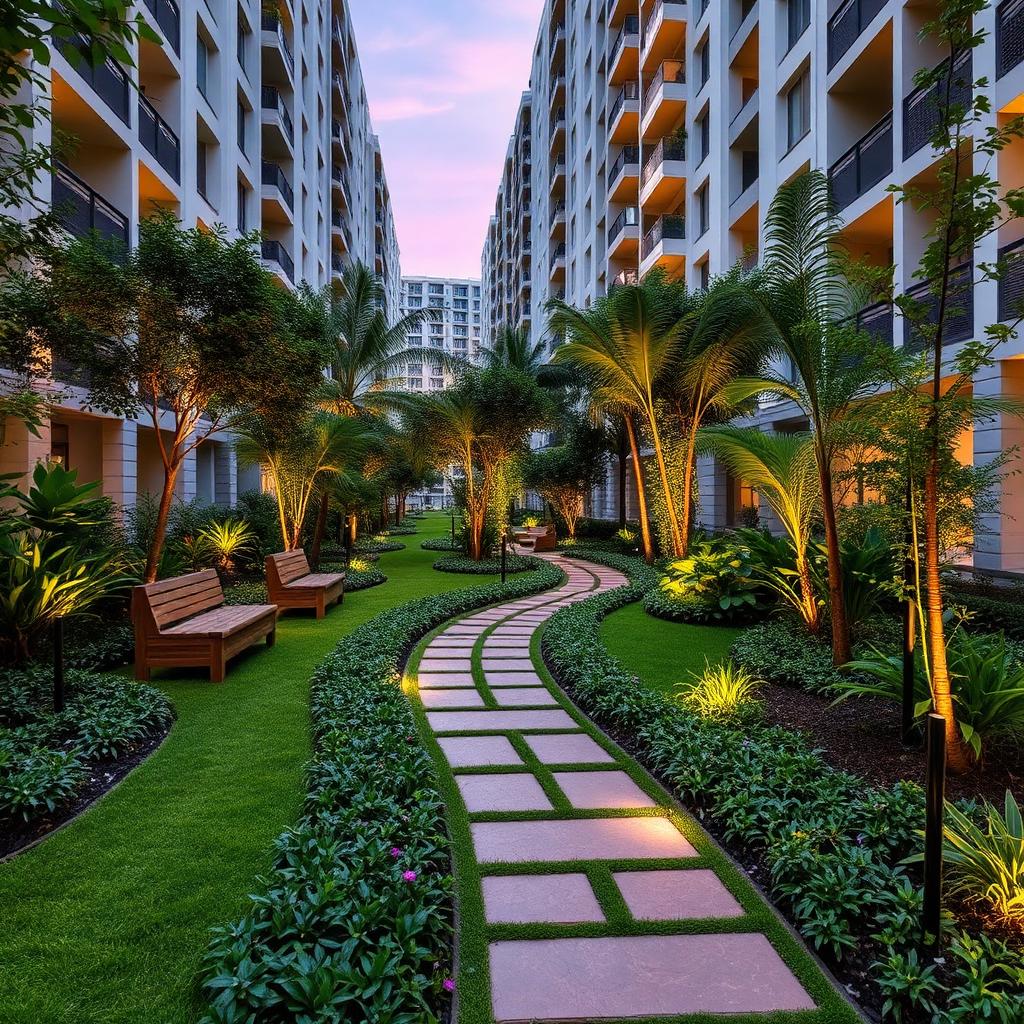 Landscaped Walkway — Puravankara Codename Vajrahalli, Kanakapura Road